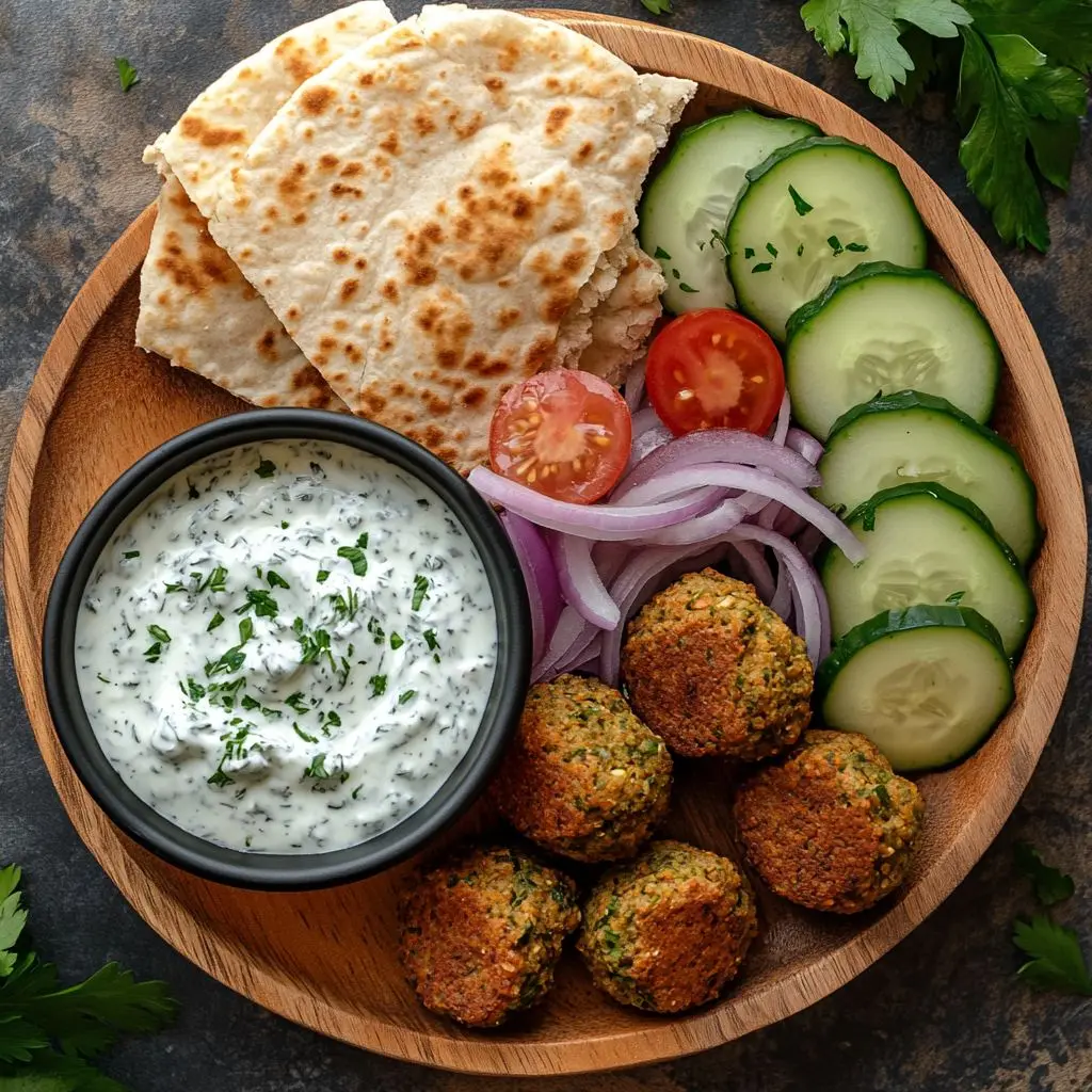 Air Fryer Falafel with Tzatziki Sauce