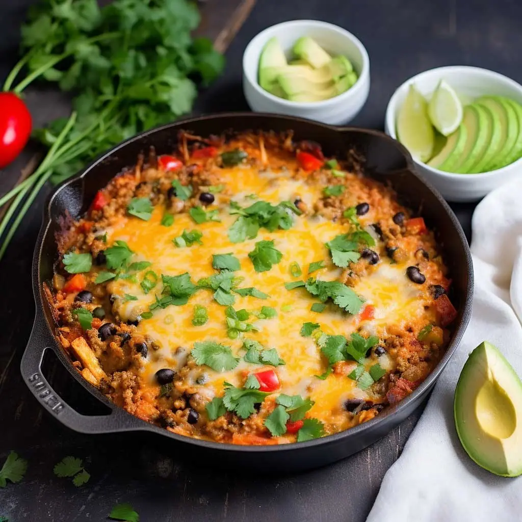 vegetarian cheesy mexican quinoa casserole
