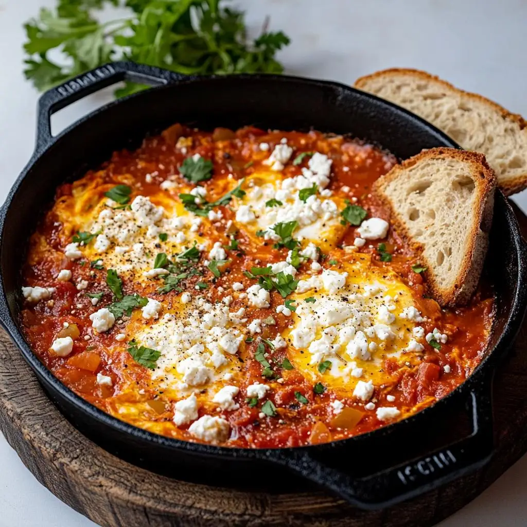 easy 20 minute shakshuka with feta cheese