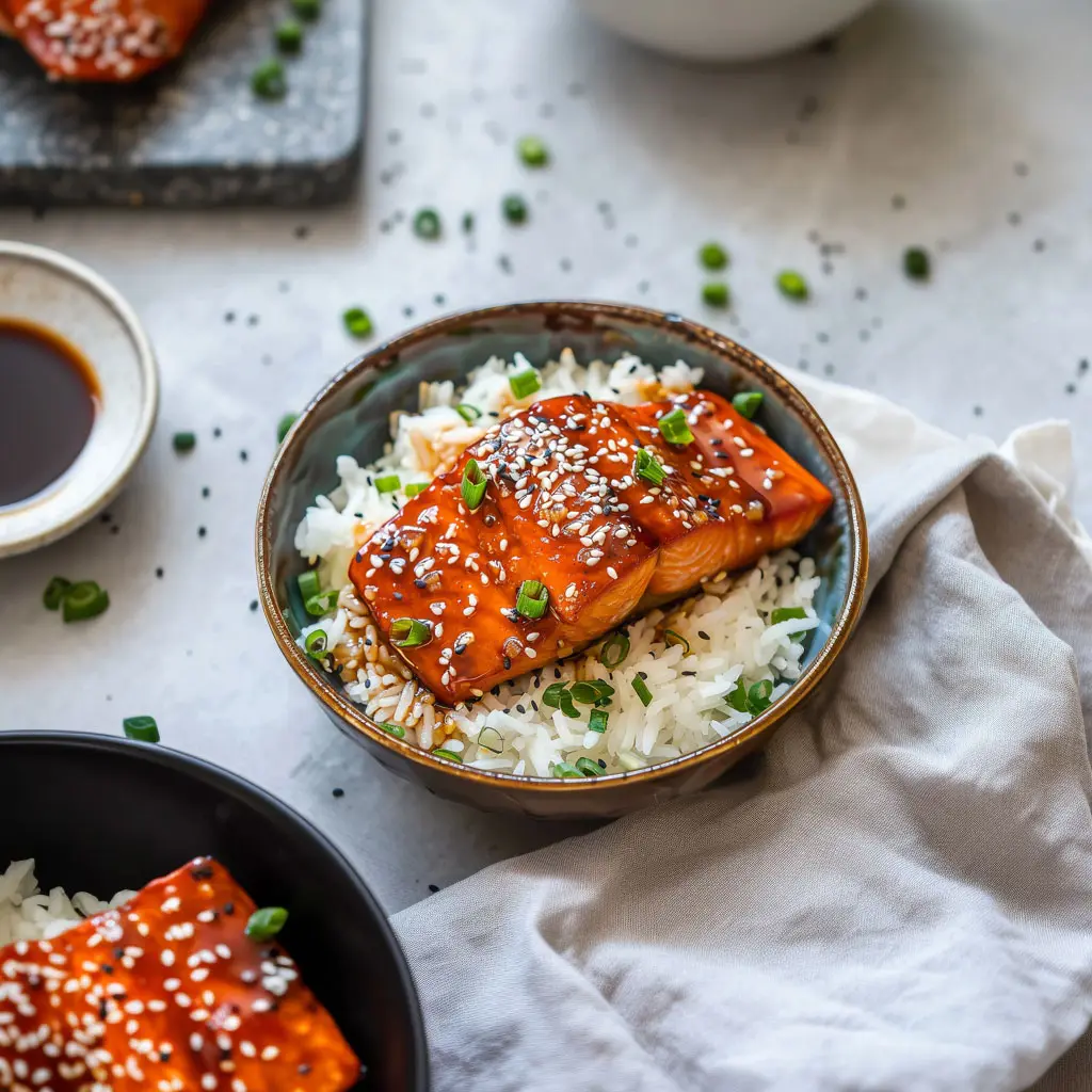 instant pot salmon teriyaki rice