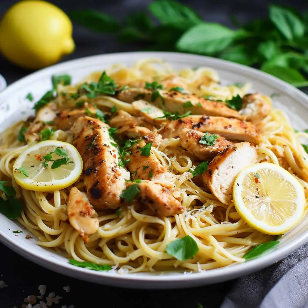 lemon chicken pasta dinner