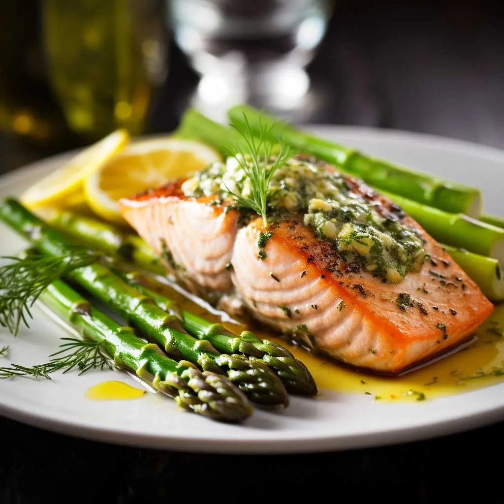 30 minute roasted salmon with lemon and asparagus