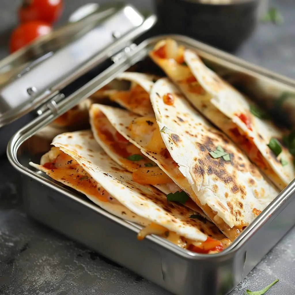 lunch box mini pizza quesadillas