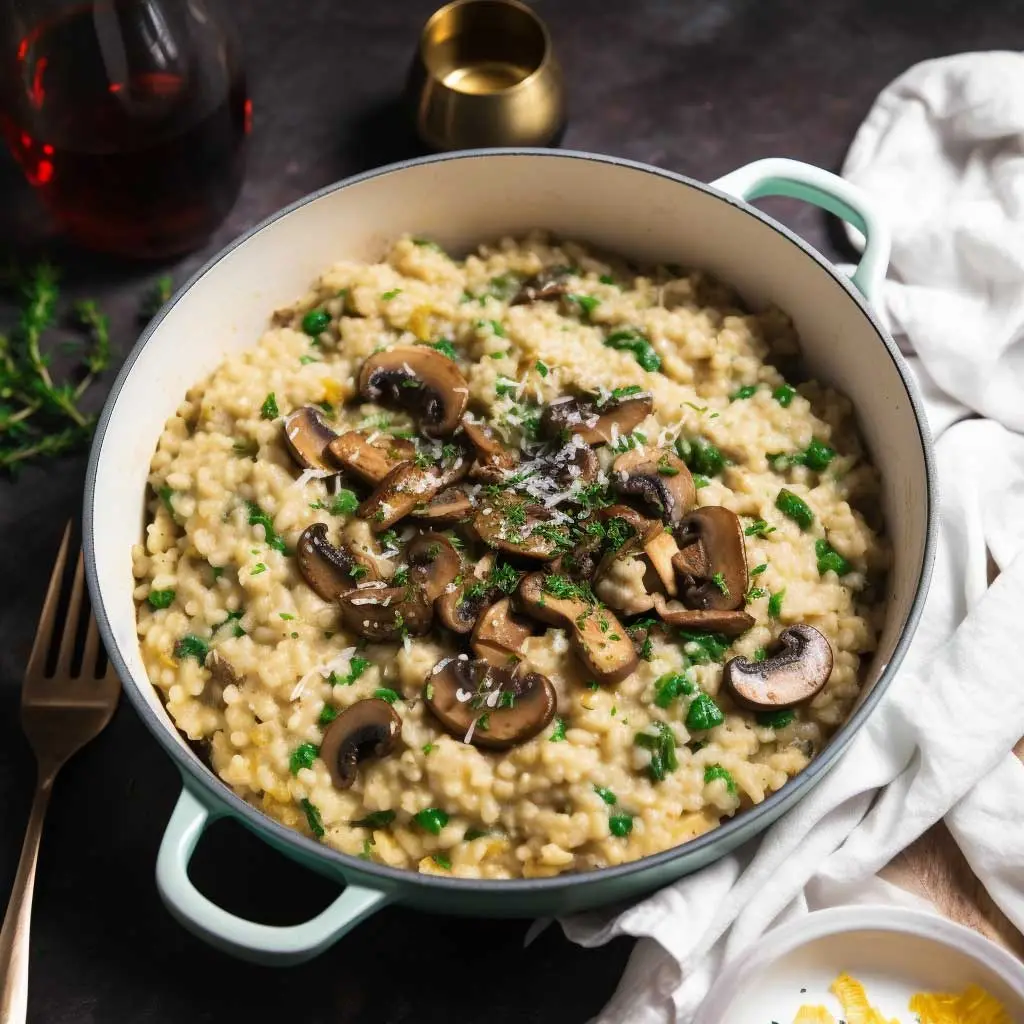 mushroom spunach risotto