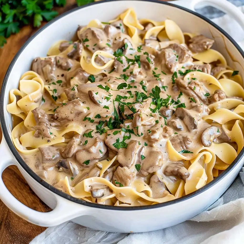 One-Pot Beef Stroganoff Pasta