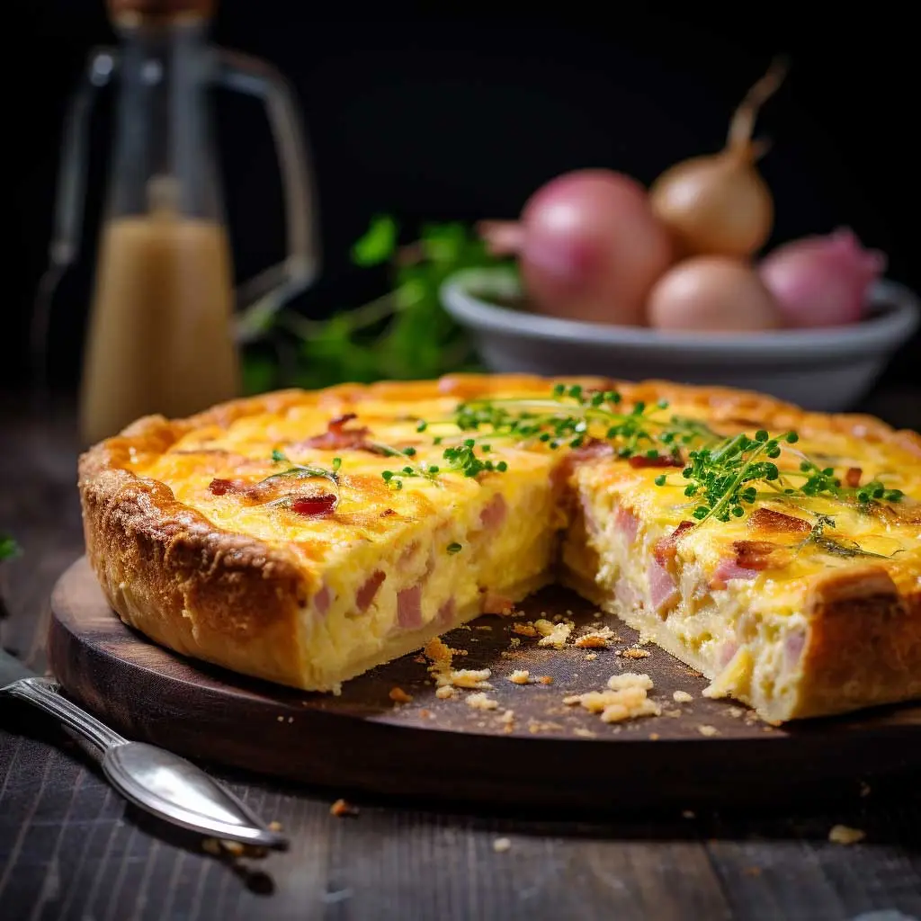 high protein quiche with ham and cheese