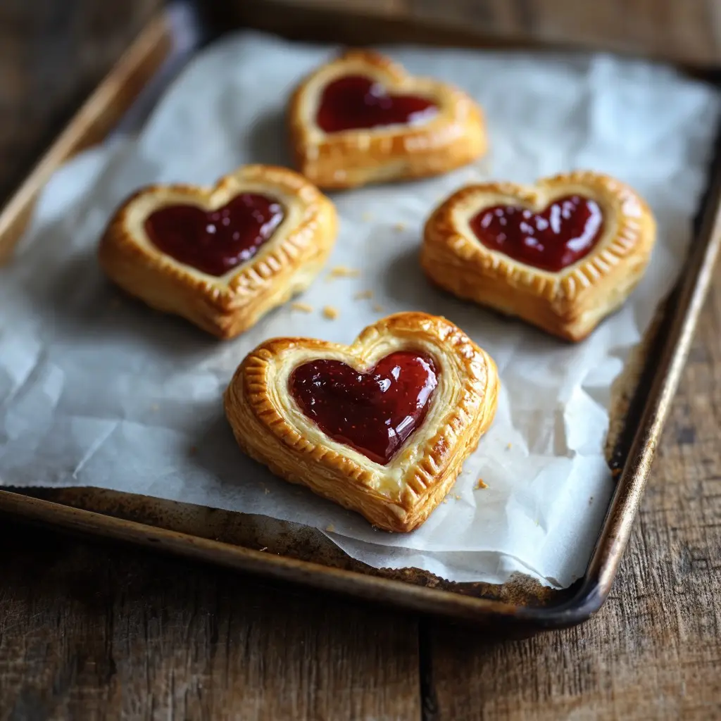 Sweetheart Pastries: Irresistible Jam-Filled Puff Pastry Hearts