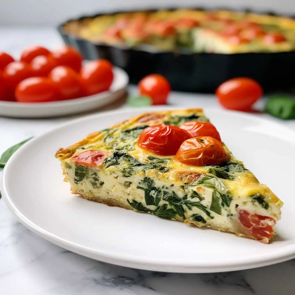 low calorie spinach tomato egg white frittata