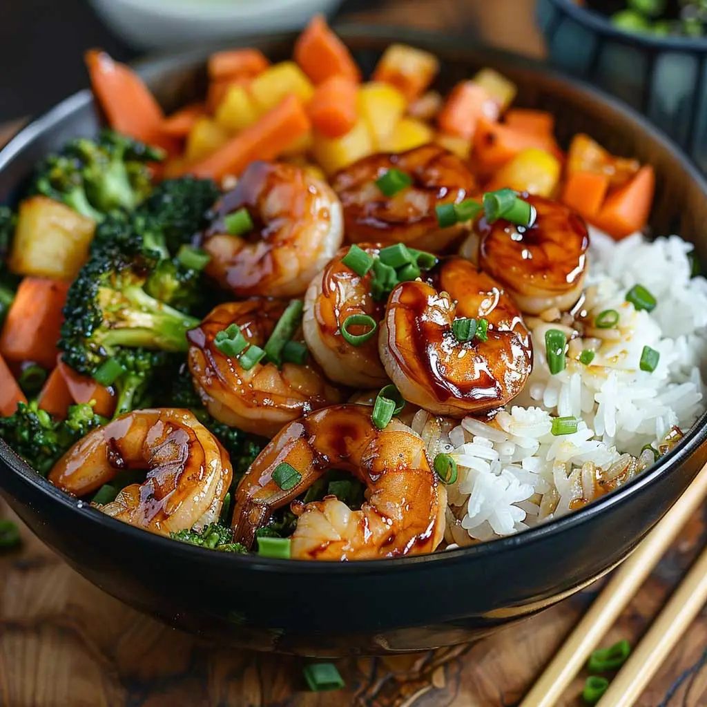 teriyaki shrimp veggie rice
